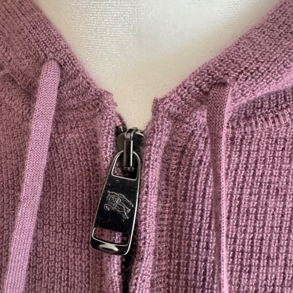 Burberry London Lilac Cashmere Zip Up Hoodie Sweater - Sz M - Picture 3 of 6